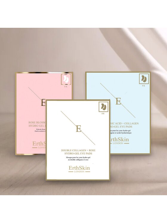 Erthskin London Erthskin London z kwiatem róży + podwójne kolagenowe + hydrożelowe Płatki pod oczy