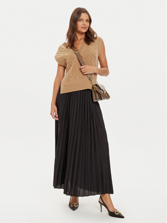 Vero Moda Vero Moda Plisirano krilo Soma 10316237 Črna Regular Fit