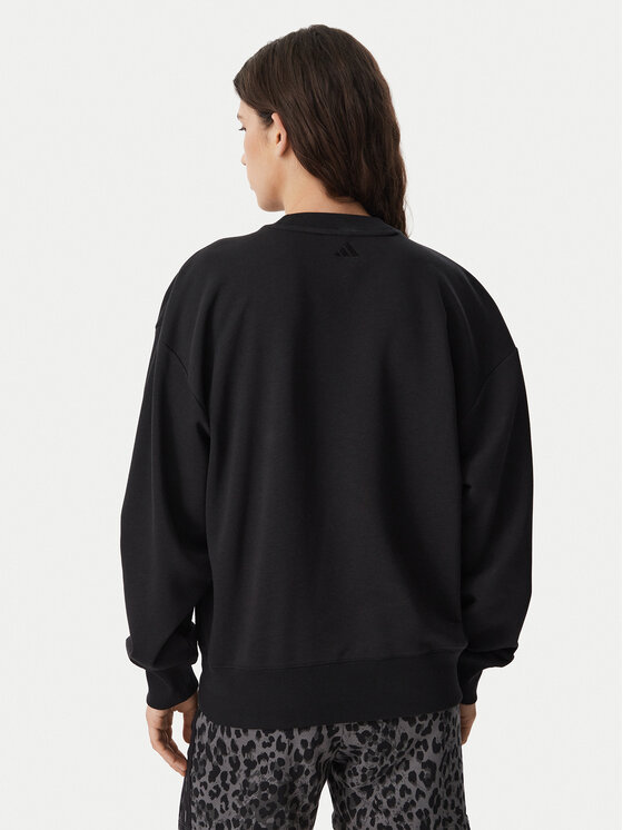 adidas adidas Pulóver Seasonal Essentials Stain V-Neck Sweatshirt KS2800 Fekete Regular Fit