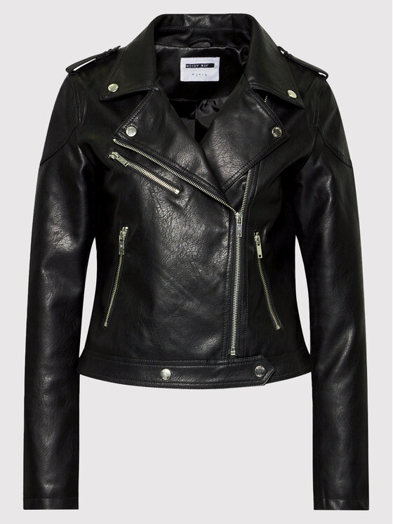 Noisy May Noisy May Jakna iz umetnega usnja Rollo 27017175 Črna Slim Fit