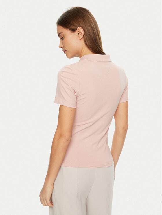 Tommy Hilfiger Tommy Hilfiger Polo marškinėliai 1985 WW0WW43225 Rožinė Slim Fit