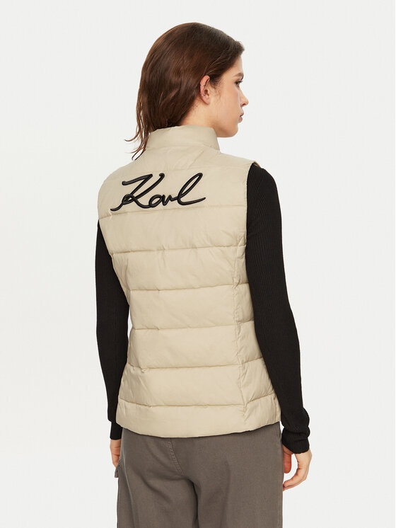 KARL LAGERFELD KARL LAGERFELD Brezrokavnik 246W1512 Bež Slim Fit