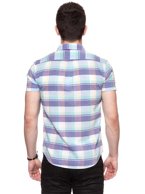 Wrangler Wrangler Koszula SS 1PKT SHIRT Fioletowy Regular Fit