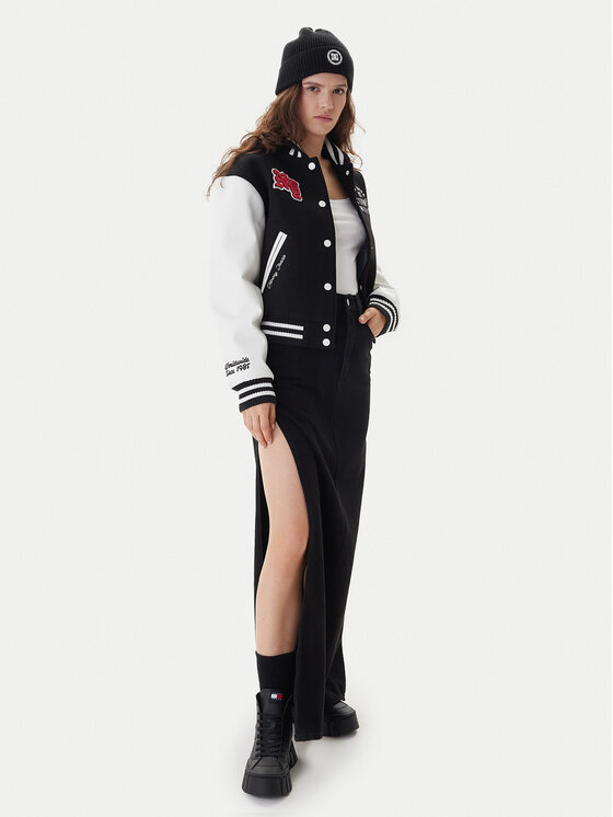 Tommy Jeans Tommy Jeans Fustă de blugi DW0DW22119 Negru Regular Fit