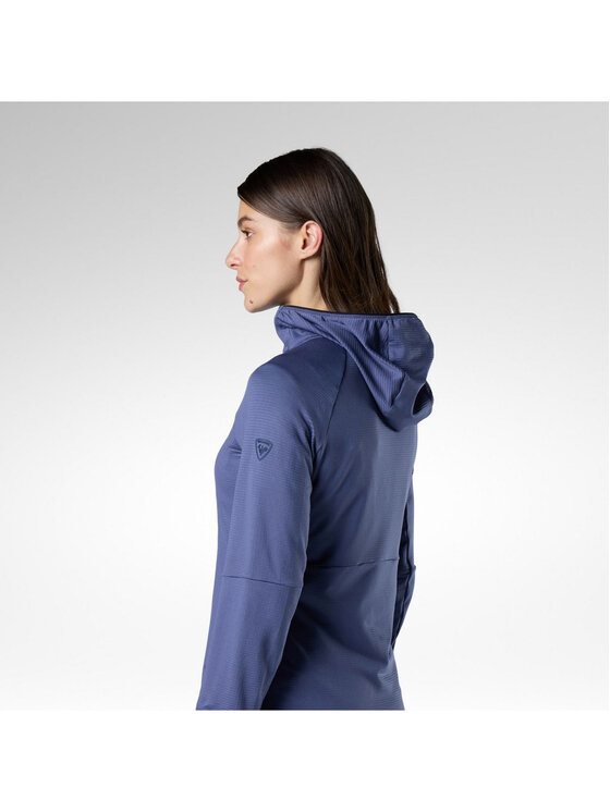 Rossignol Rossignol Bluza techniczna W Textured Hoodie Mid Layer Niebieski Slim Fit