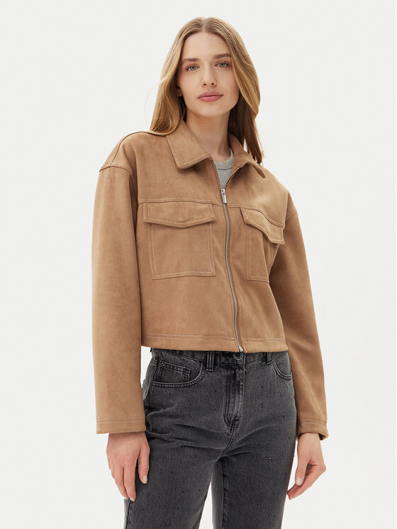 ONLY ONLY Geacă din imitație de piele Stina 15351260 Maro Regular Fit