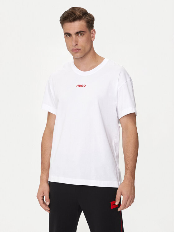 Hugo T-shirt Linked 50518646 Bianco Relaxed Fit, taglia : XXL