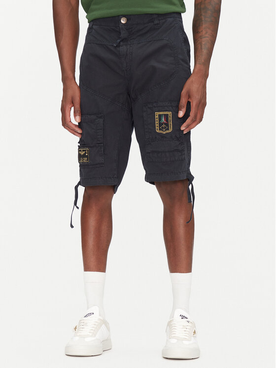 Aeronautica Militare Bavlnené šortky 251BE041CT1122 Tmavomodrá Regular Fit