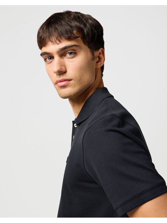 Wrangler Wrangler T-Shirt POLO SHIRT Czarny Regular Fit