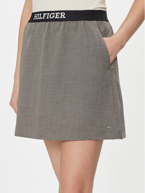 Tommy Hilfiger Tommy Hilfiger Mini sukně WW0WW40515 Šedá Regular Fit