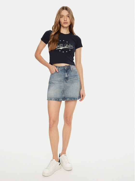 Guess Jeans Guess Jeans T-Shirt W5RI59 J1314 Granatowy Regular Fit