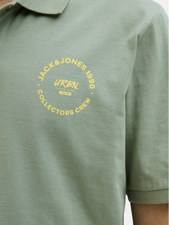 Jack&Jones Jack&Jones Тениска с яка и копчета Simon 12269299 Зелен Regular Fit