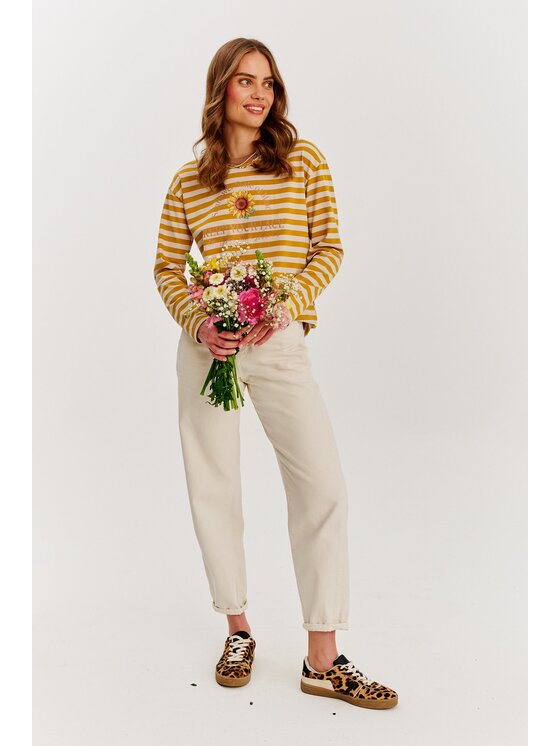 NAOKO NAOKO S dlhými rukávmi Sunflower State of Mind Žltá Regular Fit