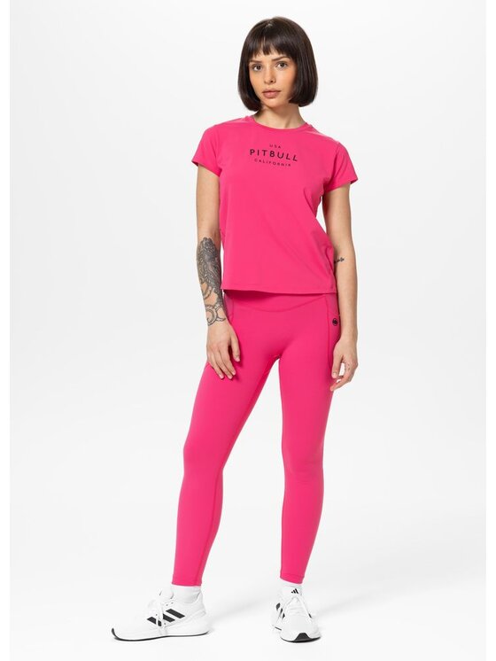 PITBULL PITBULL Legginsy Legginsy sportowe damskie AVENIDA S Różowy Regular Fit