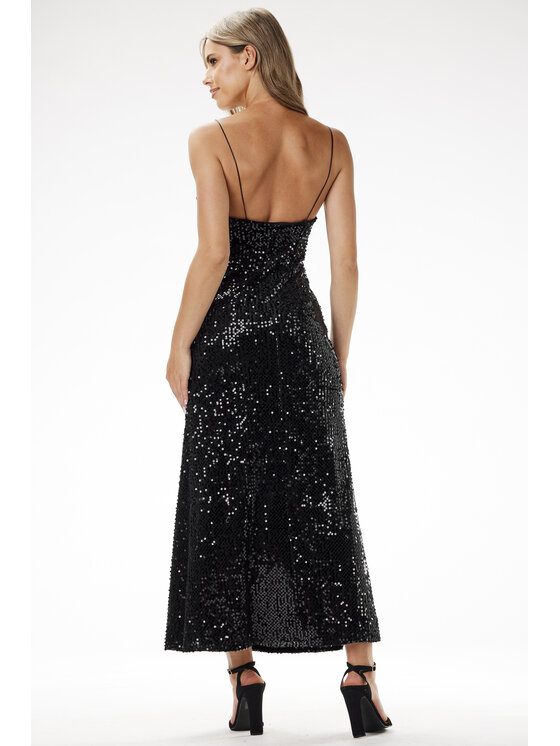Awama Awama Sukienka wieczorowa A697 Czarny Basic Fit