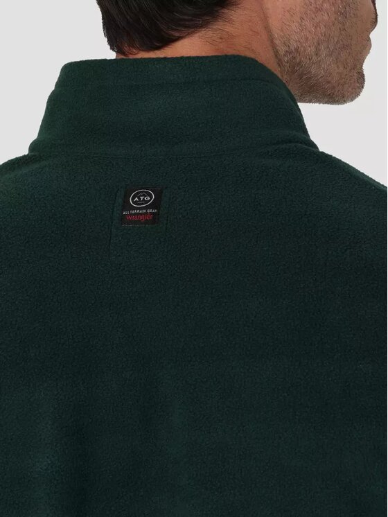 Wrangler Wrangler Sweter ADAMS FLEECE FULL ZIP Zielony Regular Fit