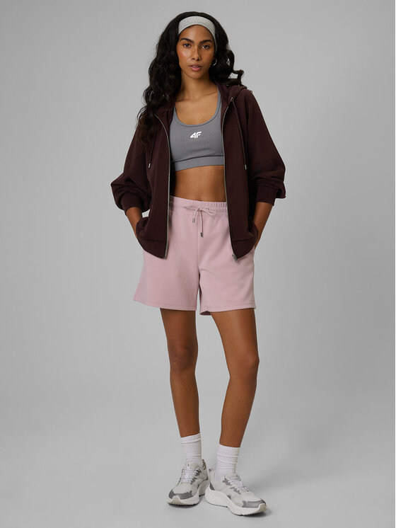 4F 4F Szorty materiałowe ESSENTIAL 4 Różowy jasny Regular Fit