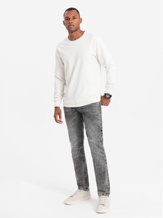Ombre Ombre Jeansy OM-PADP-0133 Šedá Straight Leg
