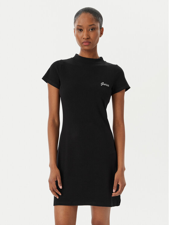 Guess Rochie de zi V6RK06 K8RT2 Negru Slim Fit