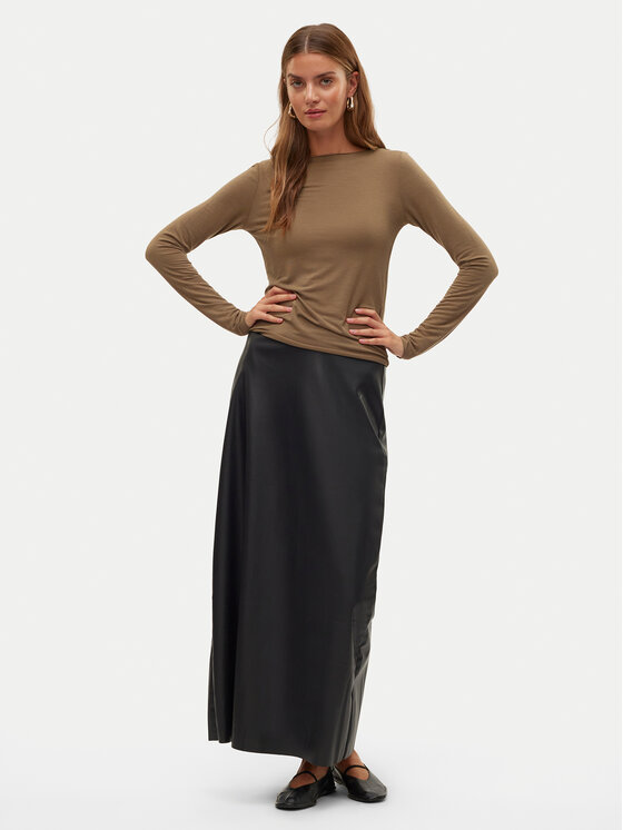 Vero Moda Vero Moda Műbőr szoknya Olympia 10309137 Fekete Regular Fit