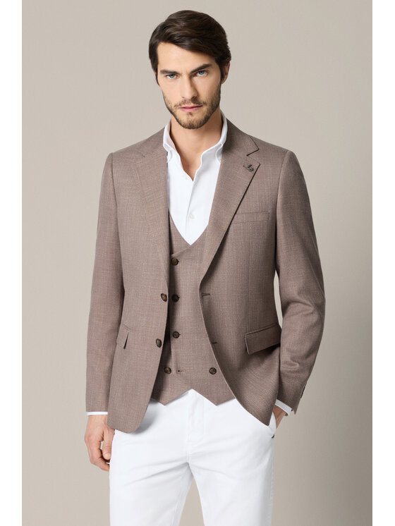 Lancerto Lancerto Marynarka Tricarico MA131126000019 Brązowy Regular Fit