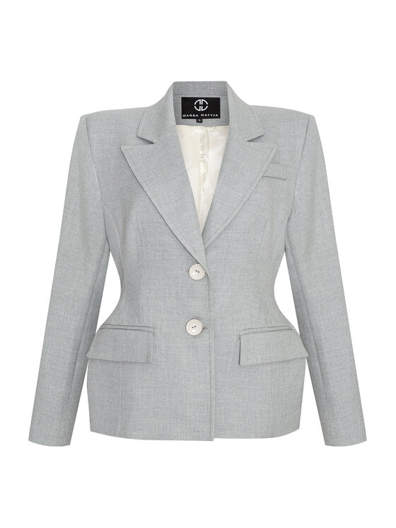 Magda Matyja Magda Matyja Marynarka Chloe Blazer Petite Szary Slim Fit
