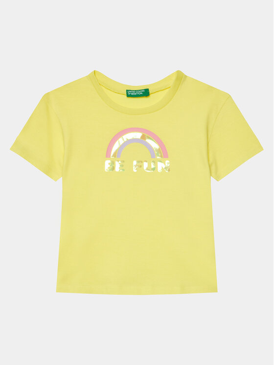 United Colors Of Benetton United Colors Of Benetton Majica 3096G10E5 Rumena Boxy Fit