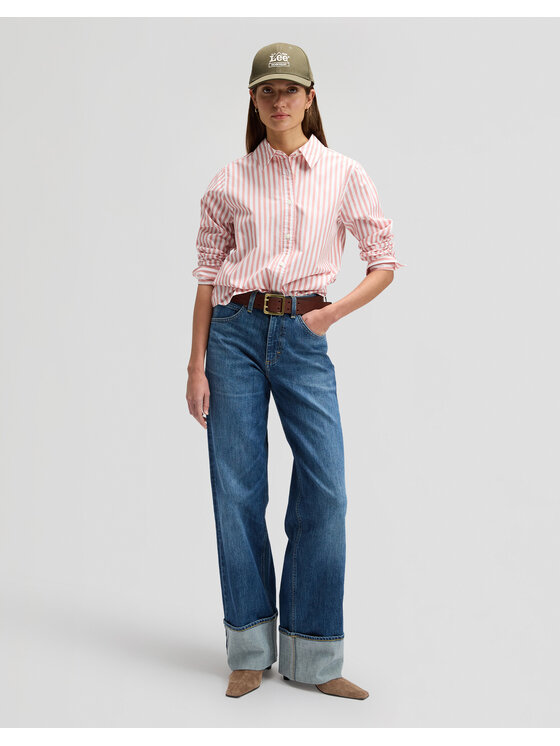 Lee Lee Koszula CLASSIC SHIRT Czerwony Regular Fit