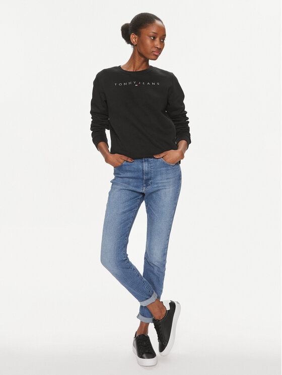 Tommy Jeans Tommy Jeans Μπλούζα Tonal Linear DW0DW17793 Μαύρο Relaxed Fit