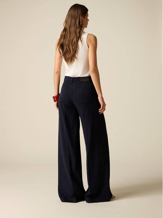 Oltre Oltre Pantaloni di tessuto P745R008909N034 Blu Baggy Fit
