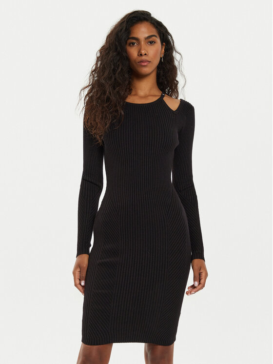 Guess Guess Džemper haljina Vanessa W4BK24 Z3I22 Crna Regular Fit