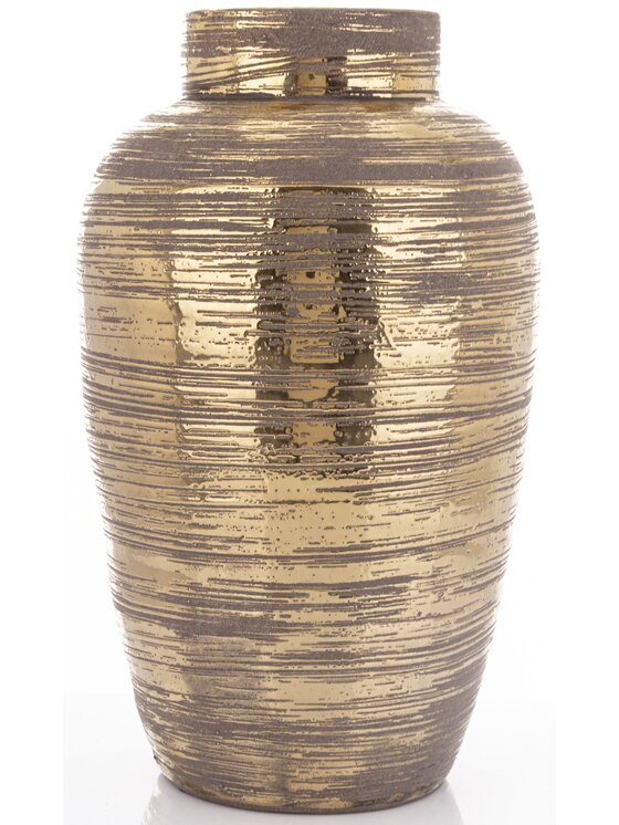 MIAhome MIAhome Wazon ceramiczny złoty, postarzany 42x24x24 cm Złoty