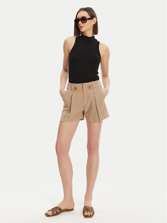 Guess Guess Pantalon scurți din material W5GD1J WG8N0 Bej Relaxed Fit