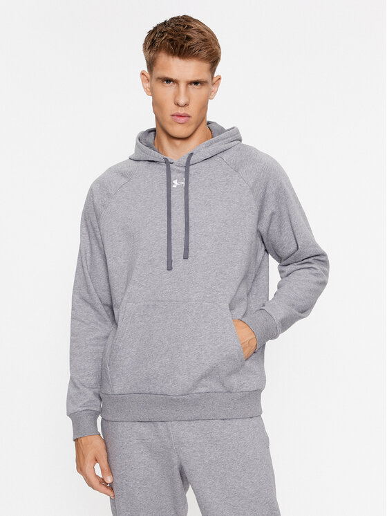 Under Armour Džemperis ar kapuci Ua Rival Fleece Hoodie 1379757 Pelēks Loose Fit