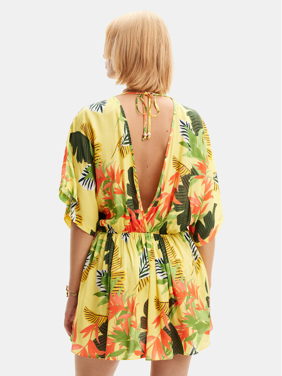 Desigual Desigual Rochie de plajă Tropical Party 24SWMW23 Colorat Loose Fit