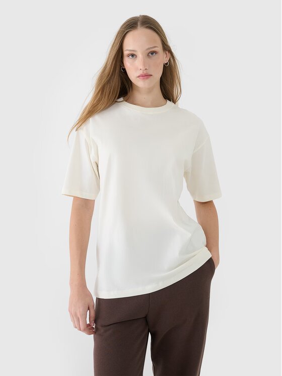 4F 4F T-Shirt 4FRSS25TTSHF2694-11S Biały Oversize