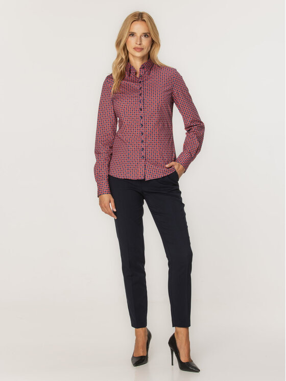 Willsoor Willsoor Koszula 61380 Czerwony Close Fit