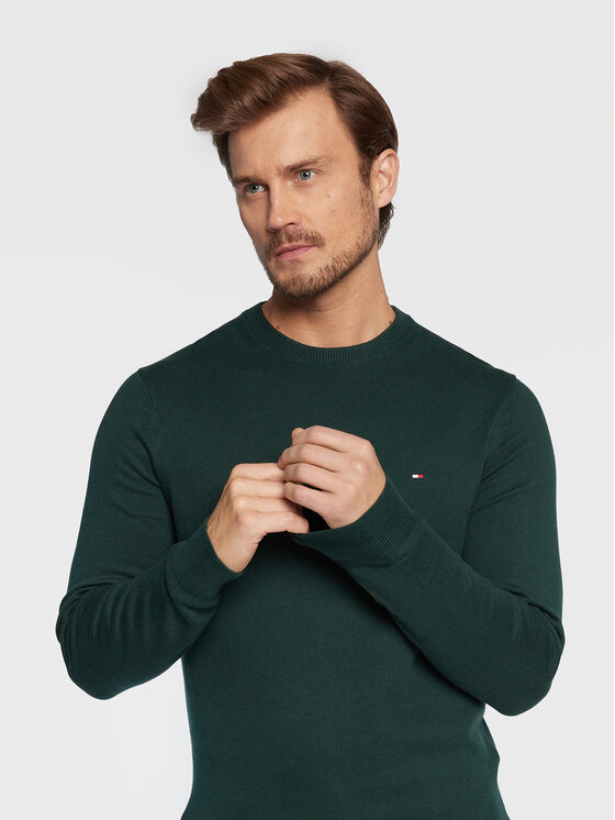 Tommy Hilfiger Tommy Hilfiger Sweter MW0MW28046 Zielony Regular Fit