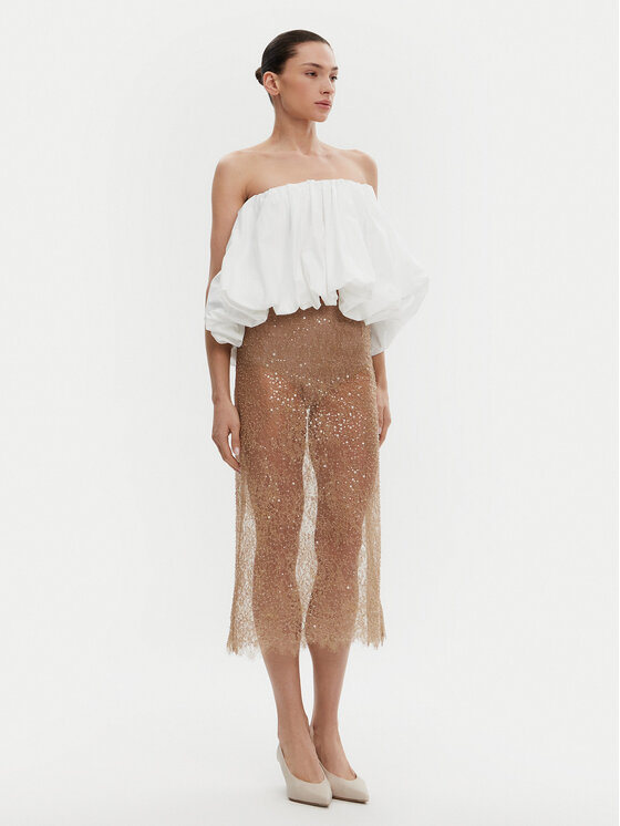 Herskind Herskind Spódnica midi 5575209 Beżowy Regular Fit