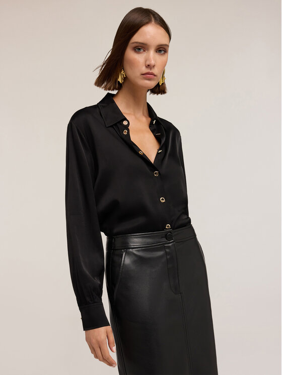 Motivi Motivi Camicia 5273Q000869N033 Nero Regular Fit