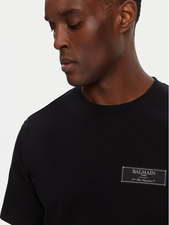 Balmain Balmain Tričko DH1EG000JB54 Čierna Regular Fit