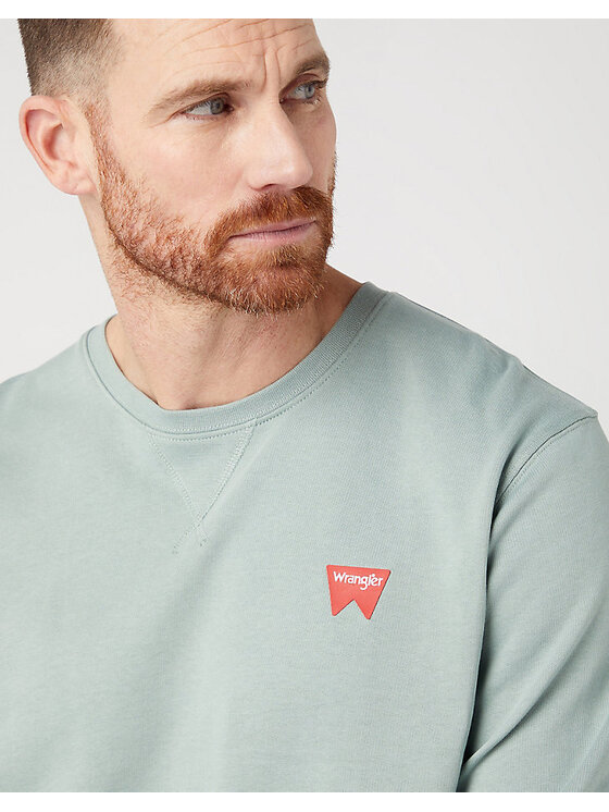 Wrangler Wrangler Felpa SIGN Verde Regular Fit
