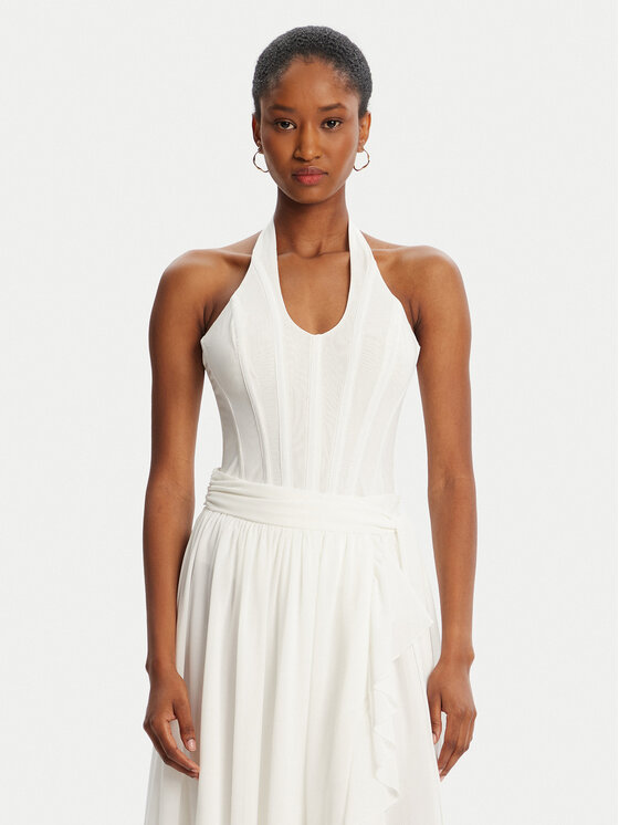 BARDOT Body Trey Halter Neck 60030TB Biały Slim Fit