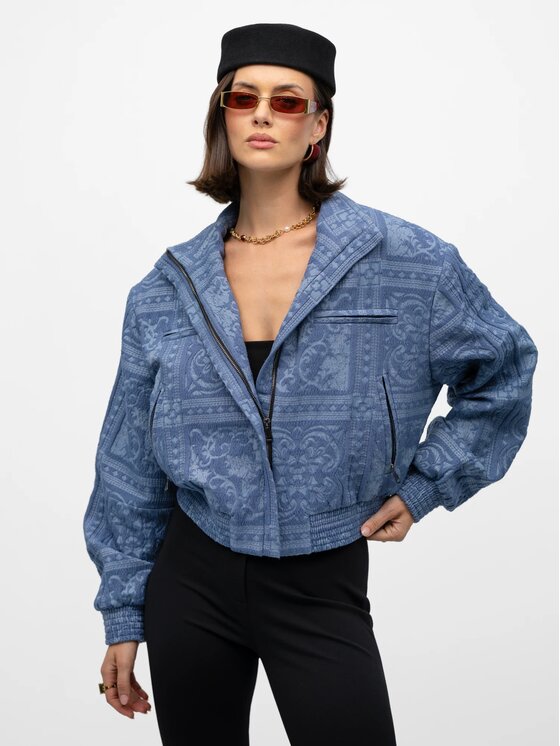 MANDRAGORA MANDRAGORA Bunda bomber Lara Modrá Slim Fit