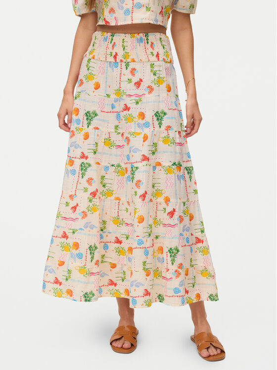Vero Moda Fustă maxi Elena 10351018 Bej deschis Regular Fit