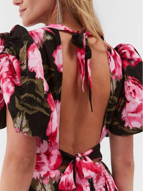 ROTATE ROTATE Úpletové šaty Jacquard Bell Maxi 1112452840 Barevná Regular Fit