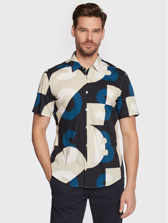 Boss Koszula Rid_Fo 50473793 Kolorowy Slim Fit | Modivo.pl
