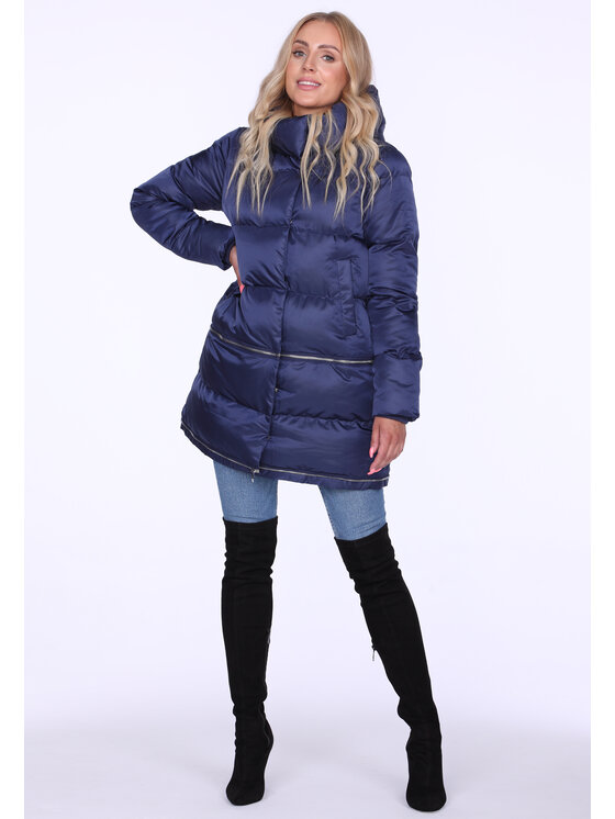 Perso Perso Zimní kabát z odpinanym dołem Tmavomodrá Regular Fit