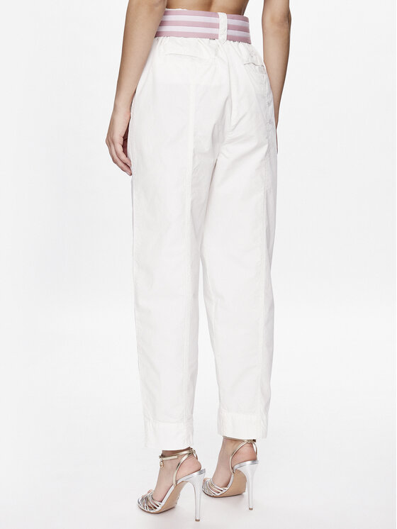 PINKO Pinko Spodnie materiałowe Rigore 100685 A0I4 Biały Relaxed Fit