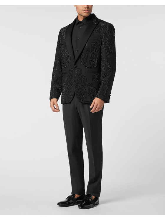PHILIPP PLEIN PHILIPP PLEIN Marynarka 26093 Czarny Regular Fit